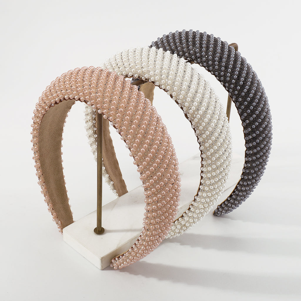 New Design Full Rhinestone Pearl Sponge Headbands medyjewelry